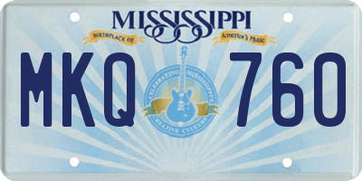 MS license plate MKQ760