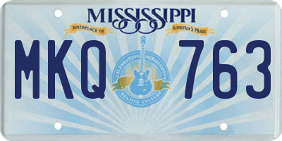 MS license plate MKQ763