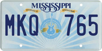 MS license plate MKQ765