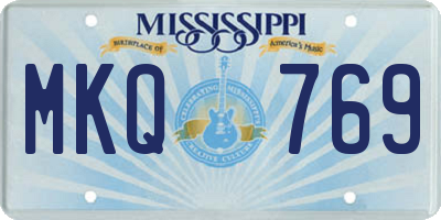 MS license plate MKQ769