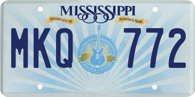 MS license plate MKQ772