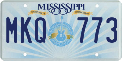 MS license plate MKQ773