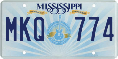 MS license plate MKQ774