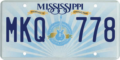 MS license plate MKQ778