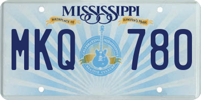 MS license plate MKQ780