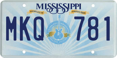 MS license plate MKQ781