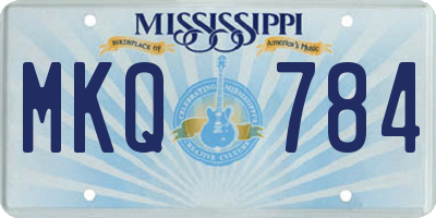 MS license plate MKQ784
