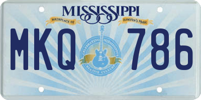 MS license plate MKQ786