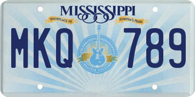 MS license plate MKQ789