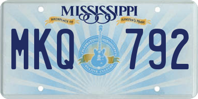 MS license plate MKQ792