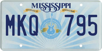 MS license plate MKQ795
