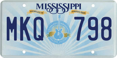 MS license plate MKQ798
