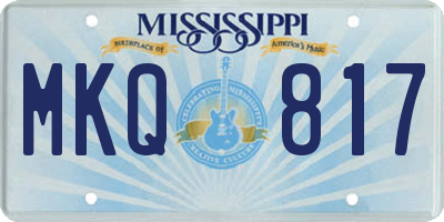 MS license plate MKQ817