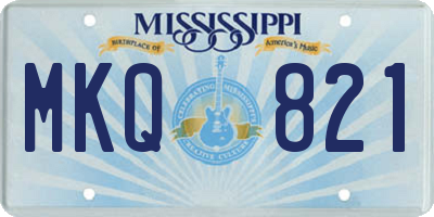 MS license plate MKQ821