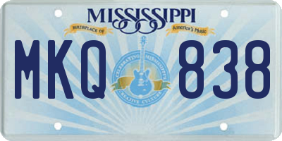 MS license plate MKQ838