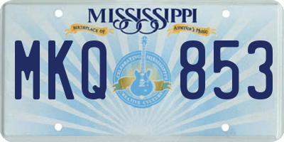 MS license plate MKQ853