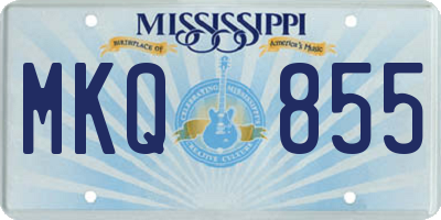 MS license plate MKQ855