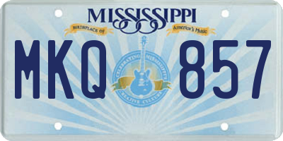 MS license plate MKQ857