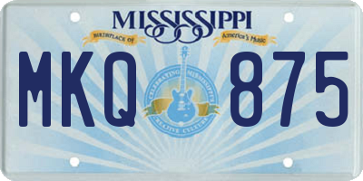 MS license plate MKQ875