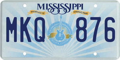 MS license plate MKQ876