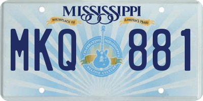 MS license plate MKQ881