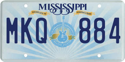 MS license plate MKQ884