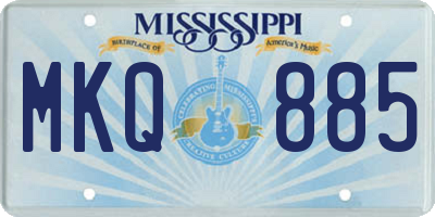 MS license plate MKQ885