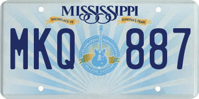 MS license plate MKQ887