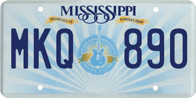 MS license plate MKQ890