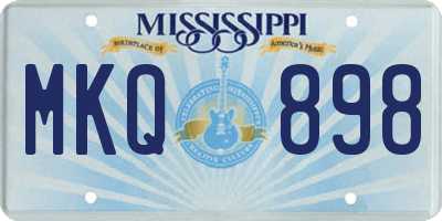 MS license plate MKQ898
