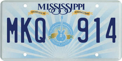 MS license plate MKQ914