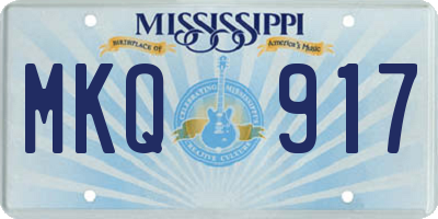 MS license plate MKQ917