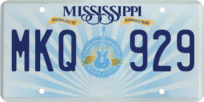 MS license plate MKQ929