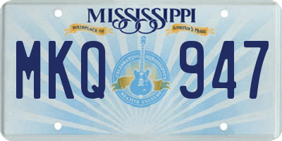 MS license plate MKQ947