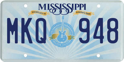 MS license plate MKQ948