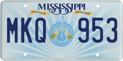 MS license plate MKQ953