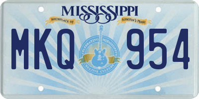 MS license plate MKQ954