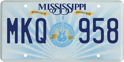MS license plate MKQ958