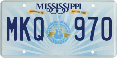 MS license plate MKQ970