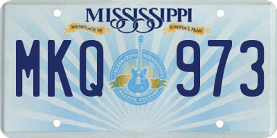 MS license plate MKQ973