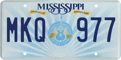 MS license plate MKQ977