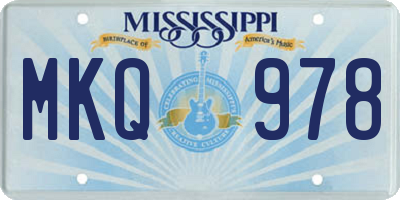 MS license plate MKQ978
