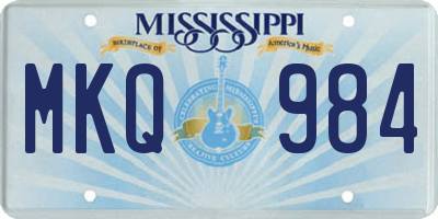 MS license plate MKQ984