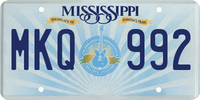 MS license plate MKQ992