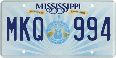 MS license plate MKQ994