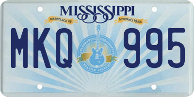MS license plate MKQ995