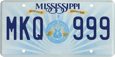 MS license plate MKQ999
