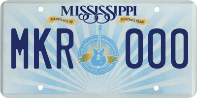 MS license plate MKR000