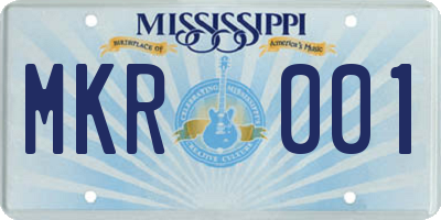 MS license plate MKR001