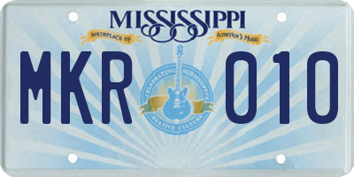 MS license plate MKR010